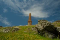 Historic Chimney on a Flowery Hill